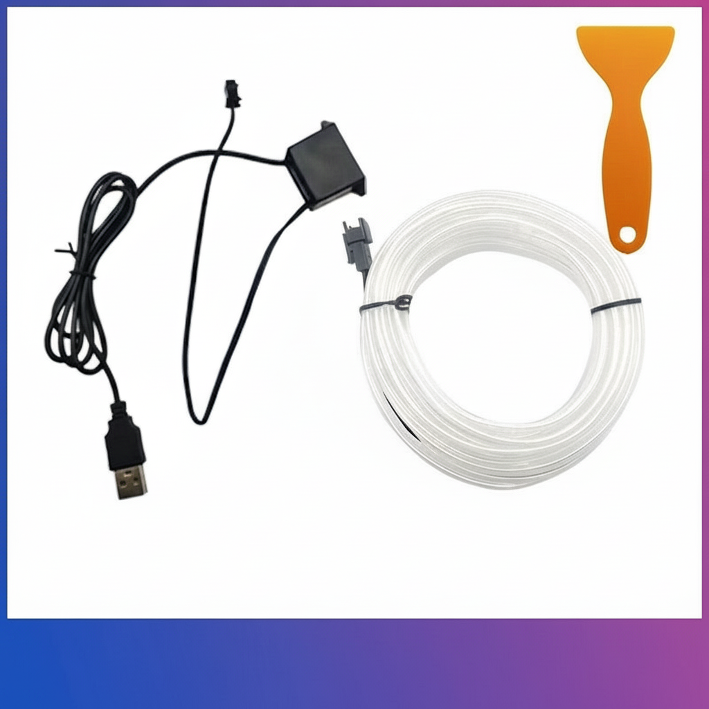 EL-Kaltlicht LED Auto-Ambientebeleuchtung – Universelle Lichtleiste ohne Installation