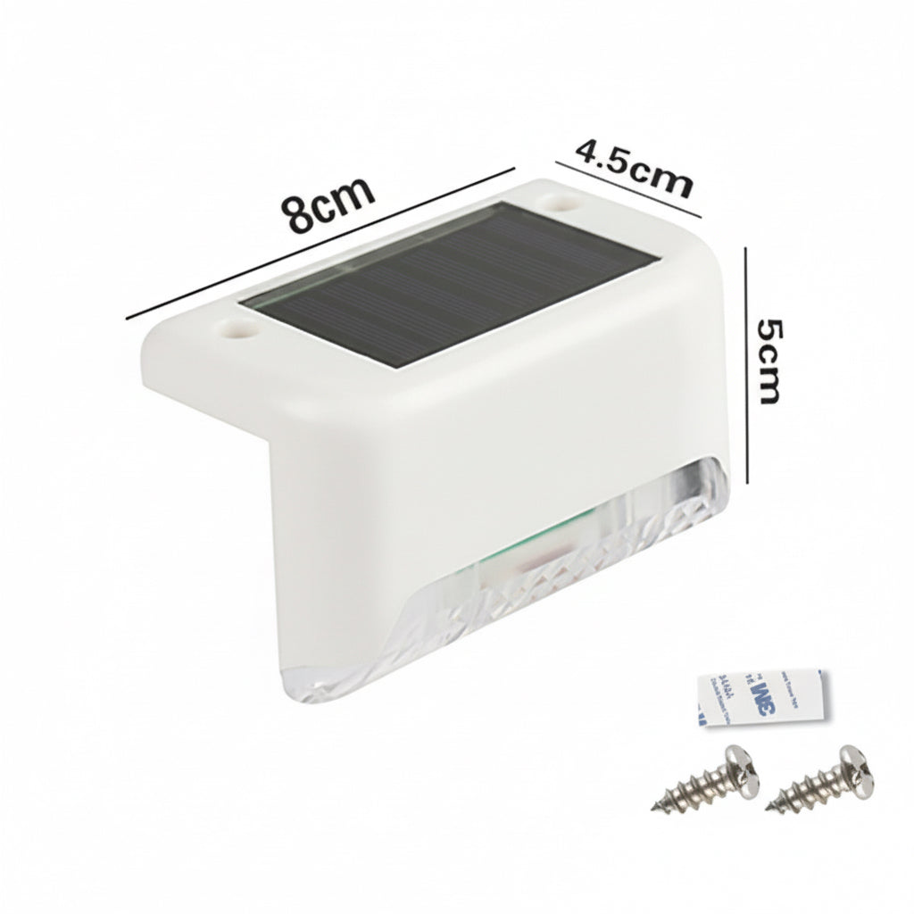 Solar-Stufenlicht – Wasserdichte LED Wandleuchte für Treppen, Zaun & Garten