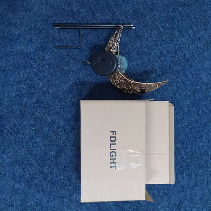 Solar-Mondlicht aus Eisen – Hohle Mondform Gartenleuchte, LED Outdoor Deko-Lampe