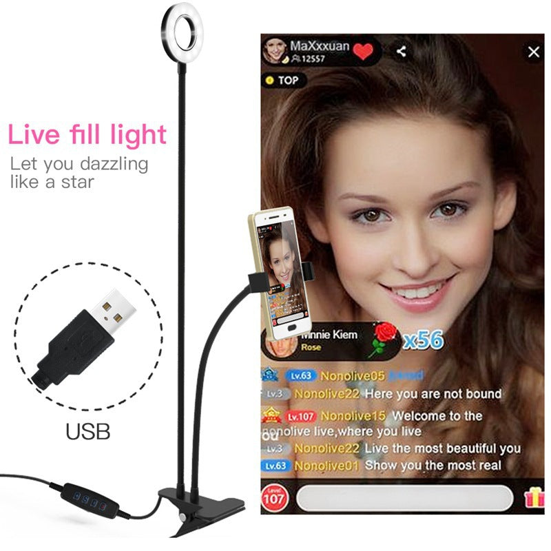 LED-Ringlicht mit Handyhalter – Dimmbares Live-Streaming-Licht mit flexiblem Schwanenhals & 360°-Drehung