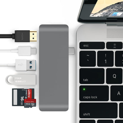 6-in-1 USB-C HDMI Hub – PD, USB 3.0 & Kartenleser für Laptop & MacBook