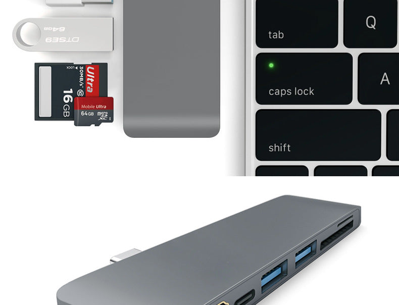 6-in-1 USB-C HDMI Hub – PD, USB 3.0 & Kartenleser für Laptop & MacBook