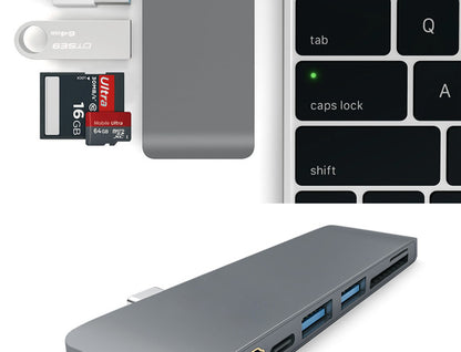 6-in-1 USB-C HDMI Hub – PD, USB 3.0 & Kartenleser für Laptop & MacBook