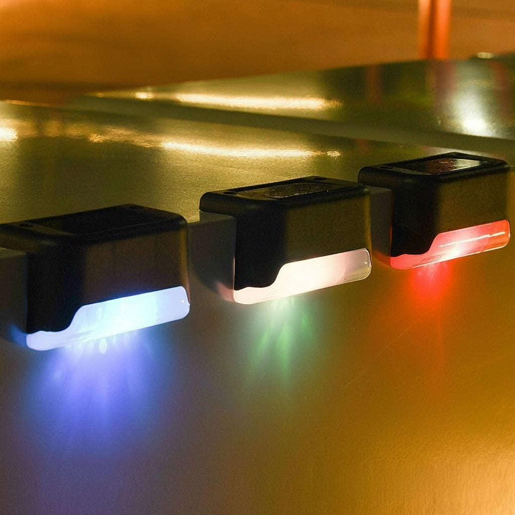 Solar-Stufenlicht – Wasserdichte LED Wandleuchte für Treppen, Zaun & Garten