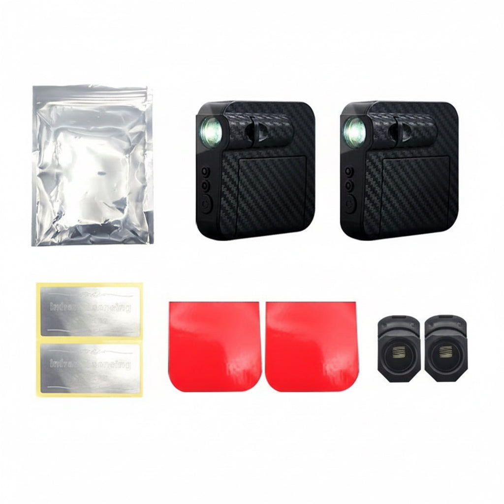 Kabellose Auto-Welcome-Light Projektion – Infrarot Türsensor Licht mit Carbon-Fiber Look, LOGO Bodenprojektion