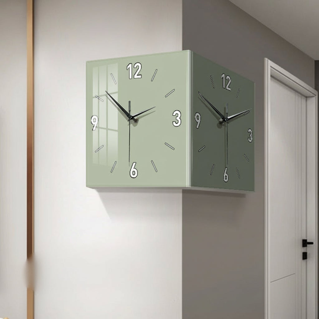 Doppelseitige Eck-Wanduhr