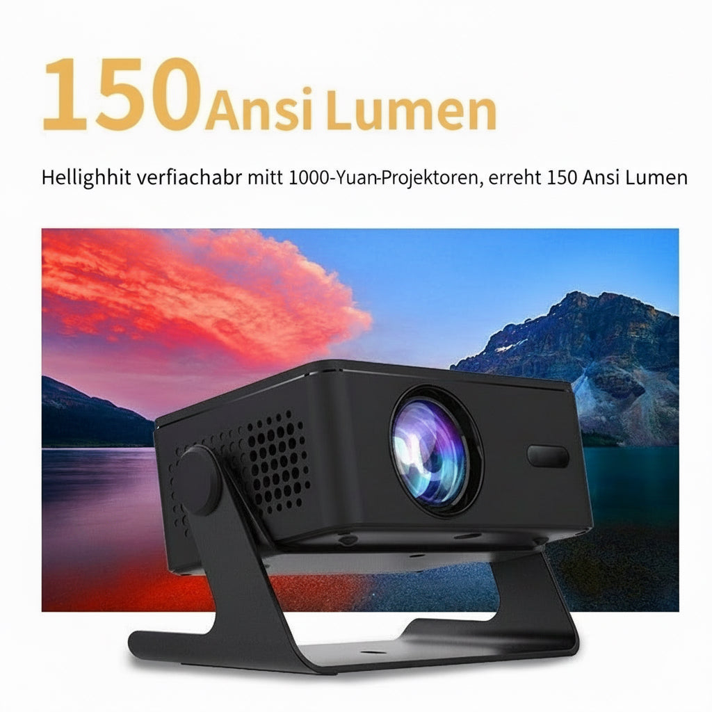 Mini Projektor 4K Support | 720p HD | 150 ANSI | Tragbarer Smart Beamer