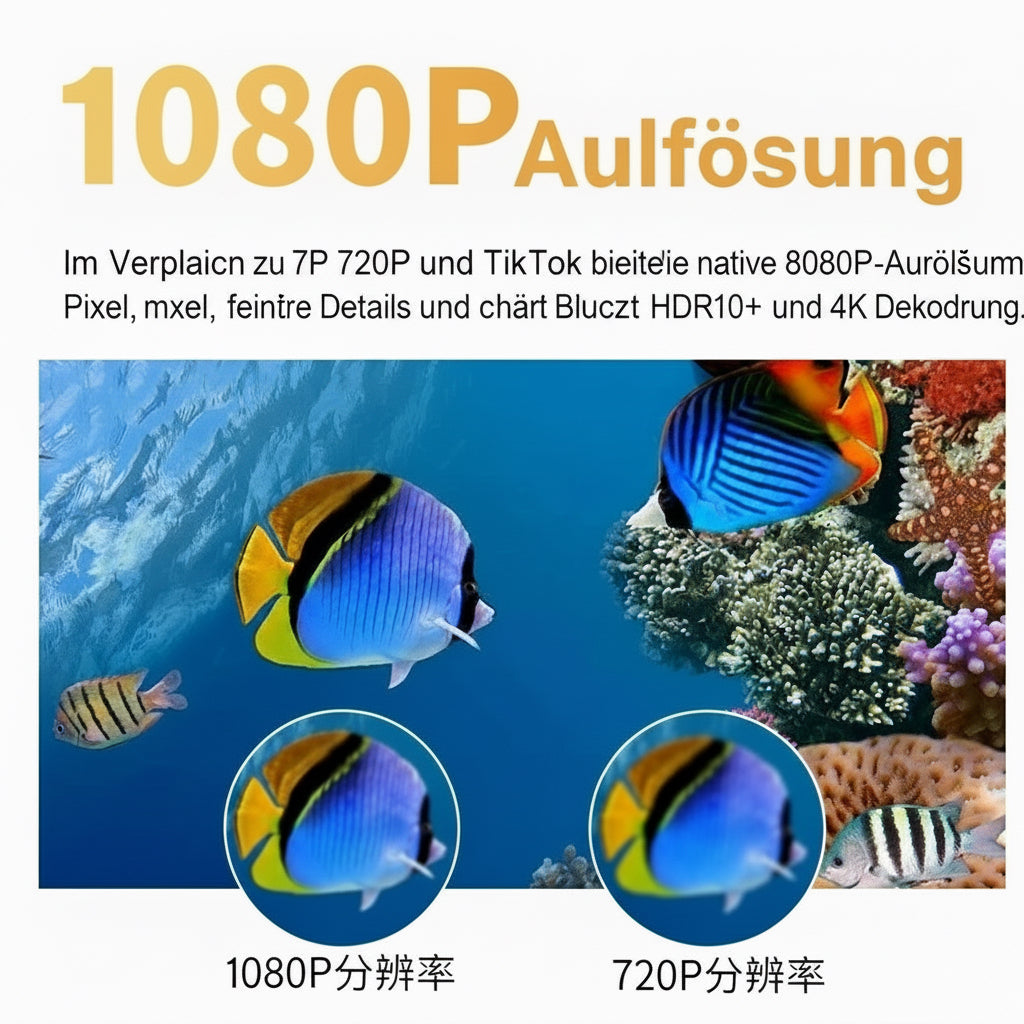 Mini Projektor 4K Support | 720p HD | 150 ANSI | Tragbarer Smart Beamer