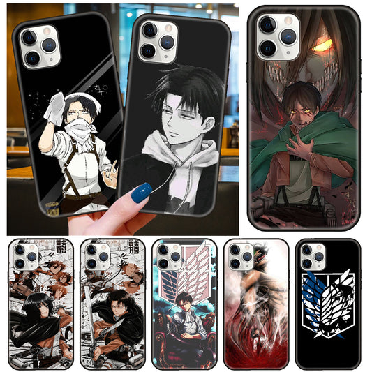 Handyhülle für iPhone 15 – Cartoon-Comic Case mit „Wings of Liberty“ Motiv (Eren & Levi)
