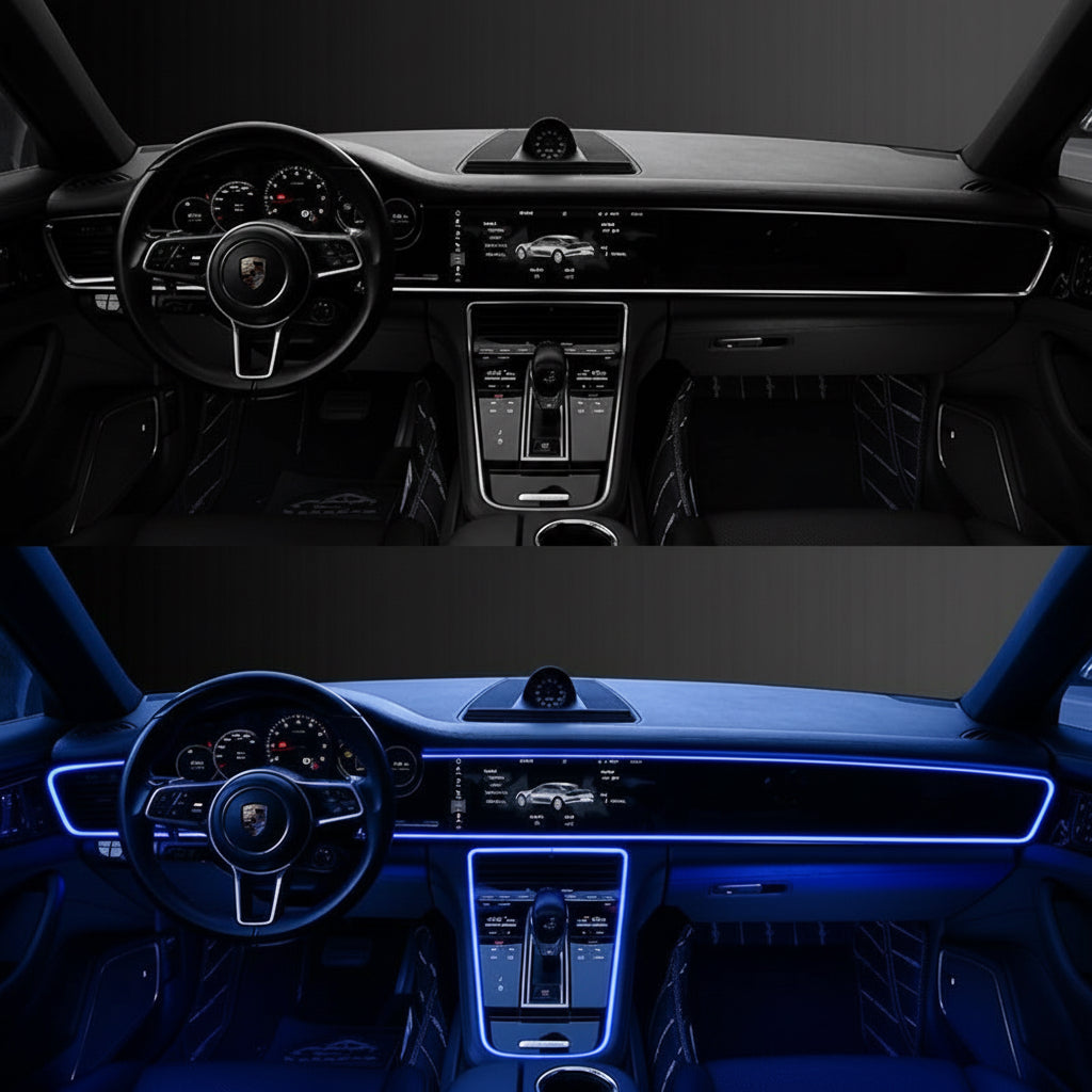 EL-Kaltlicht LED Auto-Ambientebeleuchtung – Universelle Lichtleiste ohne Installation