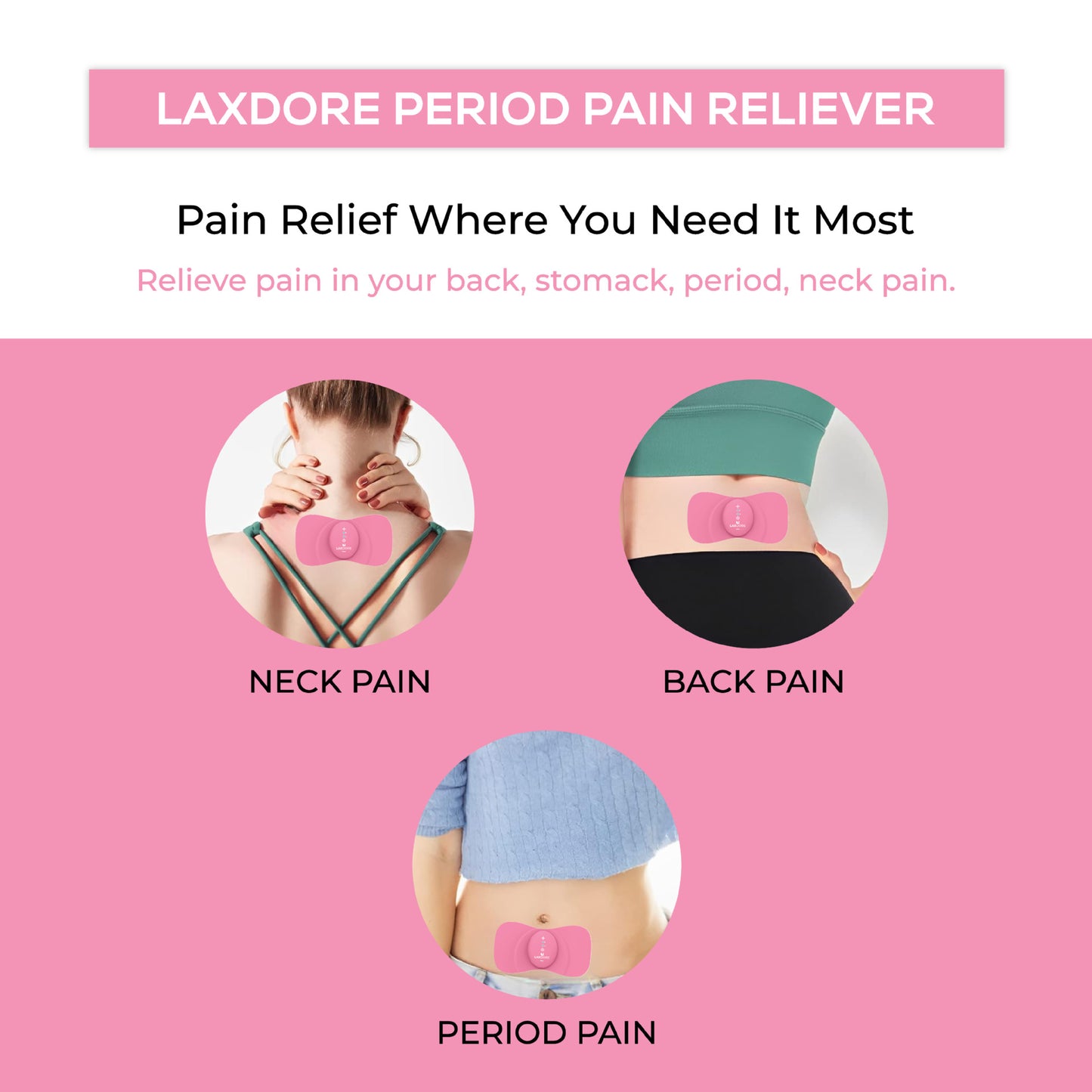 LAXDORE Elektrischer Wärme-Gürtel – EMS Heizpad gegen Menstruationsschmerzen & Krämpfe