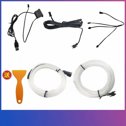 EL-Kaltlicht LED Auto-Ambientebeleuchtung – Universelle Lichtleiste ohne Installation