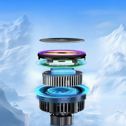 Magnetische Auto-Handyhalterung – 15W Wireless Fast Charger mit LED-Ambientebeleuchtung für Lüftungsgitter