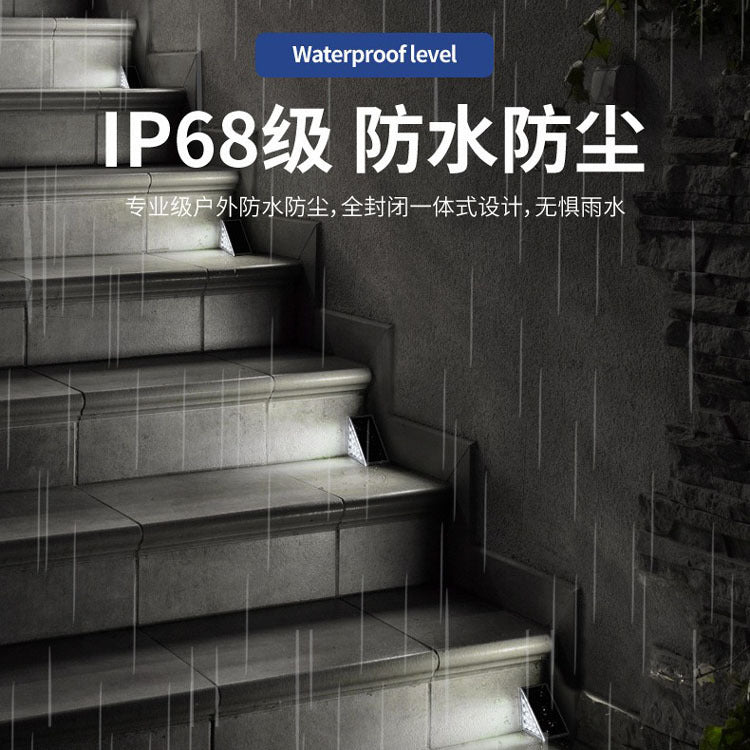 Solar-LED Stufenlicht – Lichtgesteuerte, wasserdichte Treppen- & Wandleuchte ohne Verkabelung