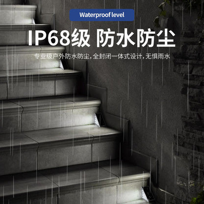 Solar-LED Stufenlicht – Lichtgesteuerte, wasserdichte Treppen- & Wandleuchte ohne Verkabelung