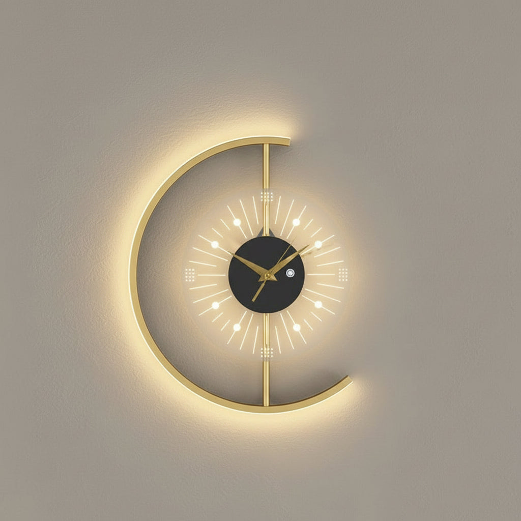 Moderne LED Wanduhr-Lampe