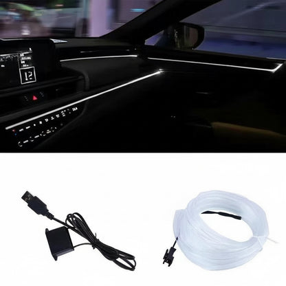 3 m Auto-LED Ambientebeleuchtung – USB EL-Kaltlicht Innenraum Lichtleiste ohne Installation