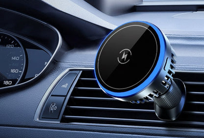 Magnetische Auto-Handyhalterung – 15W Wireless Fast Charger mit LED-Ambientebeleuchtung für Lüftungsgitter