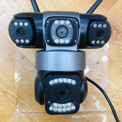 Sicherheitskamera – 600MP Triple-Screen Überwachung mit 360° Rotation & Nachtsicht