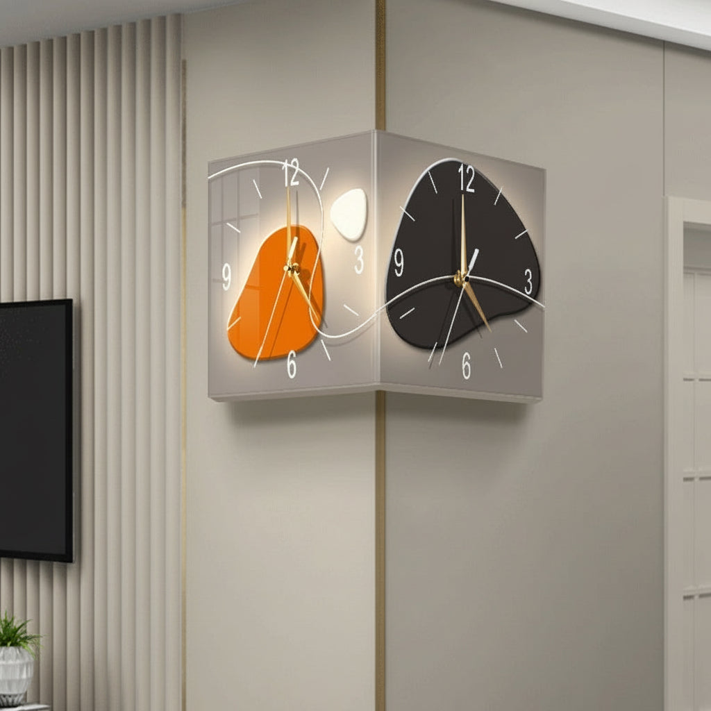 Doppelseitige Eck-Wanduhr