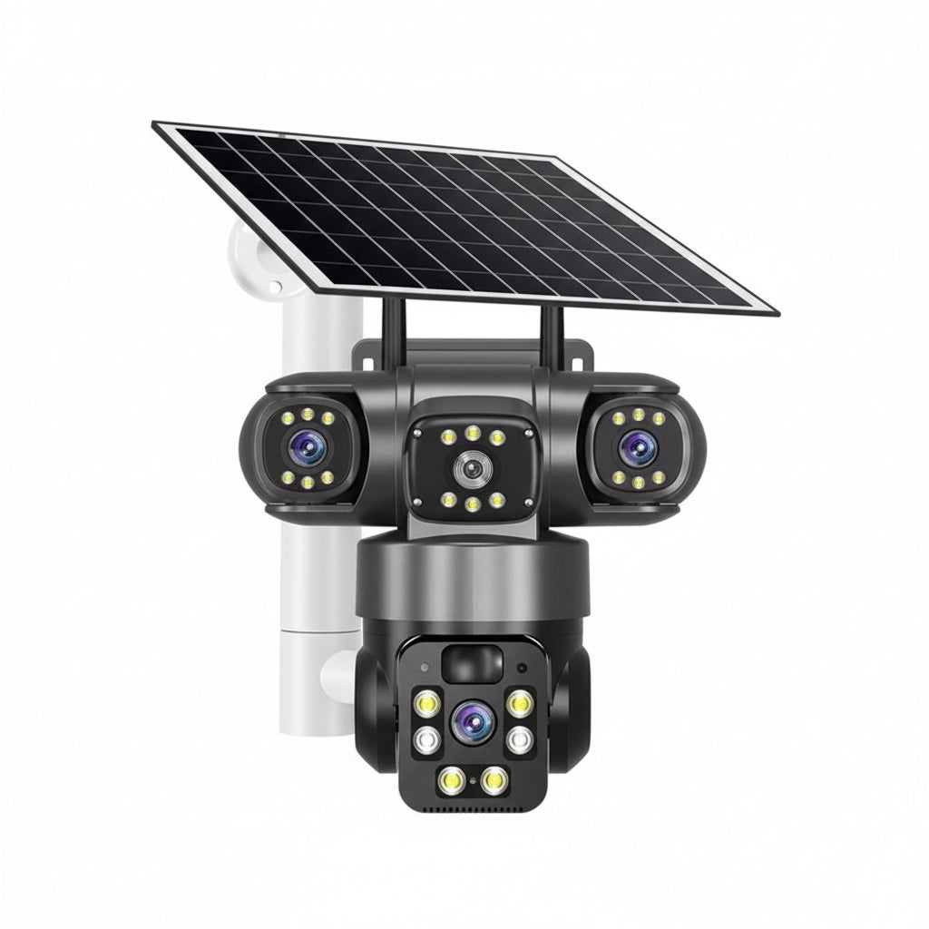 Sicherheitskamera – 600MP Triple-Screen Überwachung mit 360° Rotation & Nachtsicht