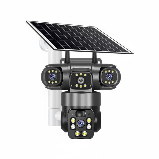 Sicherheitskamera – 600MP Triple-Screen Überwachung mit 360° Rotation & Nachtsicht