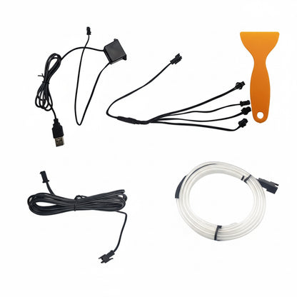 EL-Kaltlicht LED Auto-Ambientebeleuchtung – Universelle Lichtleiste ohne Installation