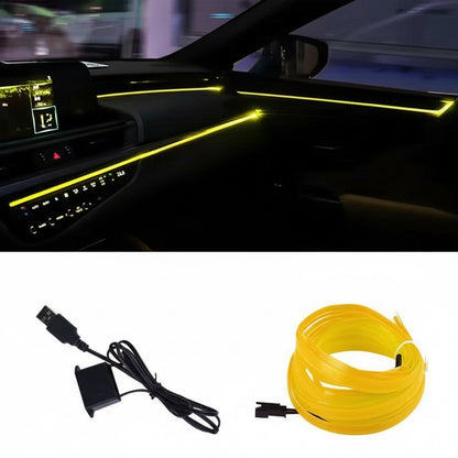 3 m Auto-LED Ambientebeleuchtung – USB EL-Kaltlicht Innenraum Lichtleiste ohne Installation