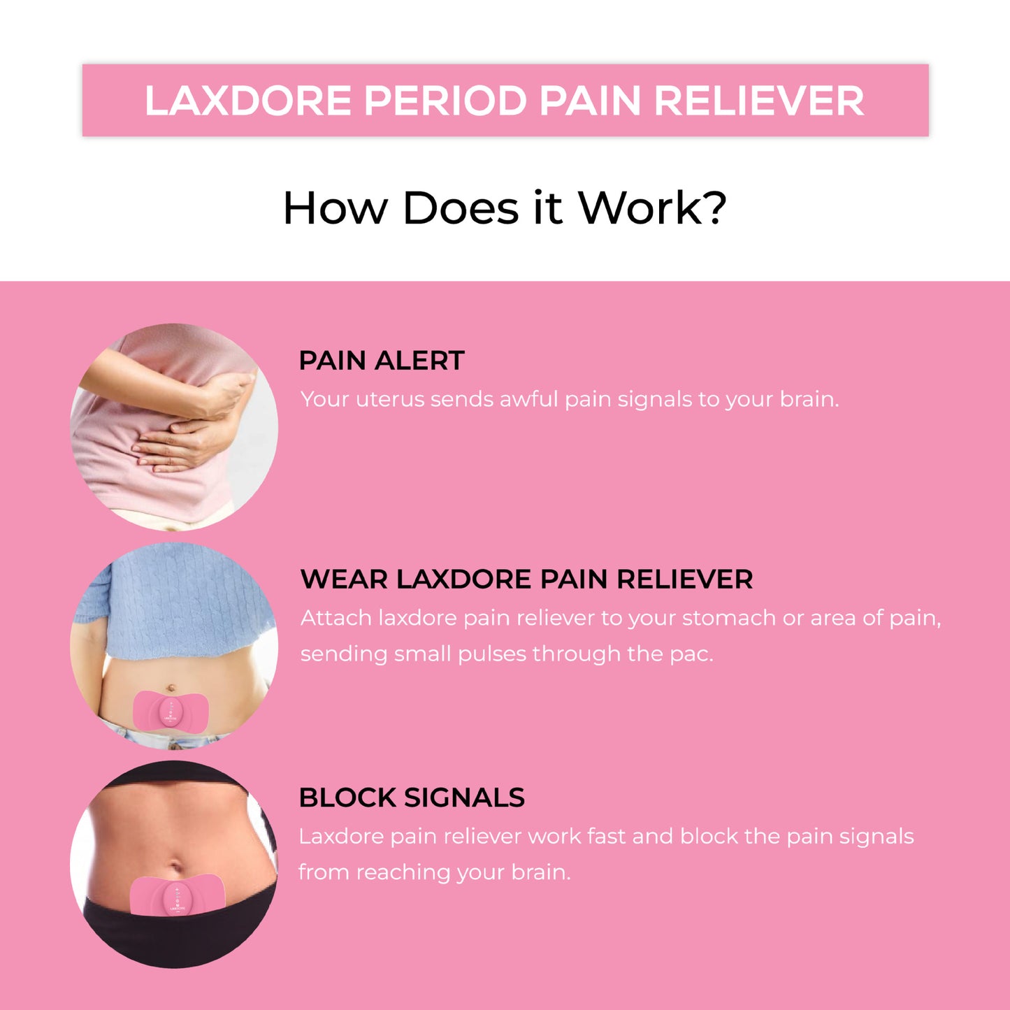 LAXDORE Elektrischer Wärme-Gürtel – EMS Heizpad gegen Menstruationsschmerzen & Krämpfe