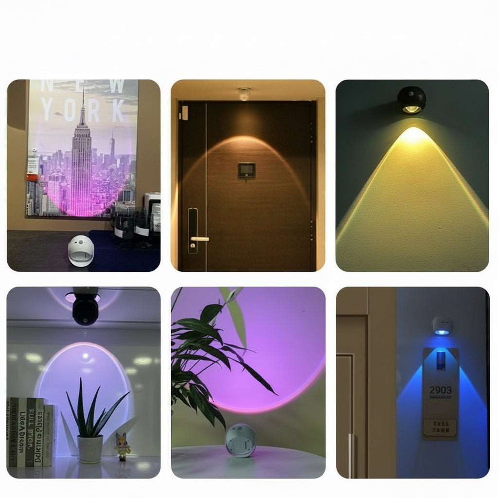 LED-Sensor-Nachtlicht mit Sonnenuntergangs-Atmosphäre – Wiederaufladbar & Outdoor-geeignet