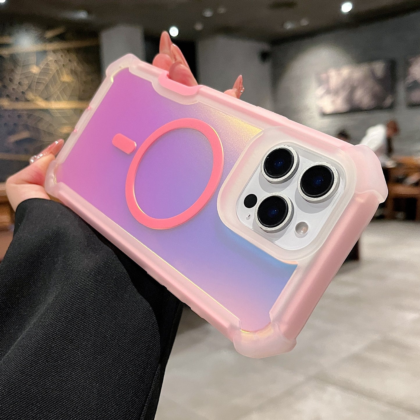 iPhone 16 Pro Max Schutzhülle – Chameleon Electroplating Case mit Magnetfunktion & Anti-Shock