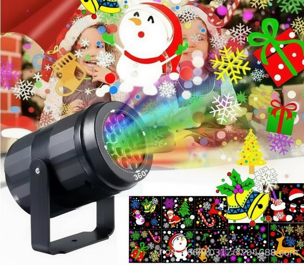 LED Weihnachts-Projektor – 16 Muster Schneeflocken Licht, USB 5V, Indoor Deko & Festbeleuchtung