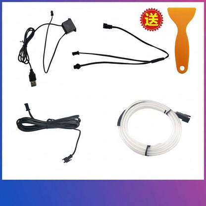 EL-Kaltlicht LED Auto-Ambientebeleuchtung – Universelle Lichtleiste ohne Installation