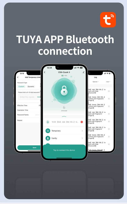 Smart Fingerprint Kugelschloss – Elektronisches Türschloss für Innentüren, DC-betrieben, Amerikanisches Design