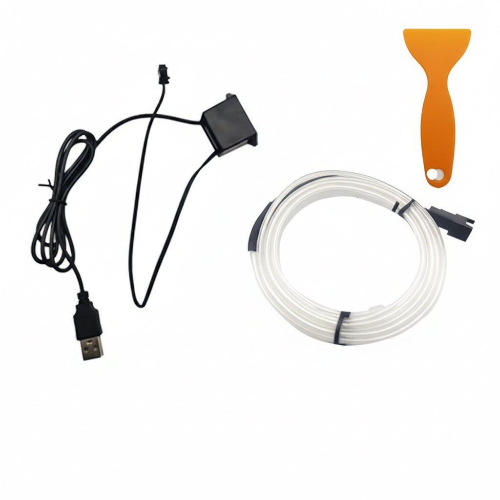 EL-Kaltlicht LED Auto-Ambientebeleuchtung – Universelle Lichtleiste ohne Installation